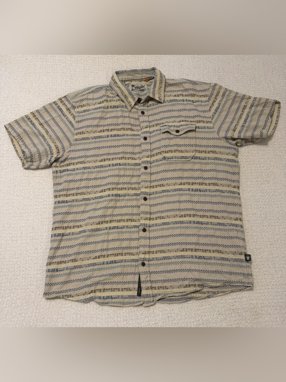 Howler Brothers San Gabriel Mescal Jacquard Short Sleeve Shirt Size XL